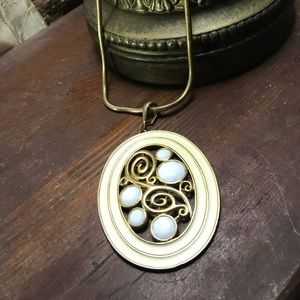 Vintage Rope Chain Enamel Necklace
